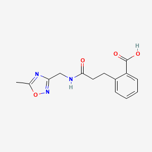 2-[3-[(5-Methyl-1,2,4-oxadiazol-3-yl)methylamino]-3-oxopropyl]benzoic acid