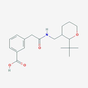 molecular formula C19H27NO4 B6664490 3-[2-[(2-Tert-butyloxan-3-yl)methylamino]-2-oxoethyl]benzoic acid 