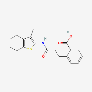 2-[3-[(3-Methyl-4,5,6,7-tetrahydro-1-benzothiophen-2-yl)amino]-3-oxopropyl]benzoic acid