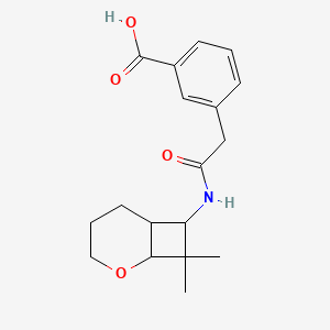 3-[2-[(8,8-Dimethyl-2-oxabicyclo[4.2.0]octan-7-yl)amino]-2-oxoethyl]benzoic acid