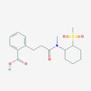 2-[3-[Methyl-(2-methylsulfonylcyclohexyl)amino]-3-oxopropyl]benzoic acid