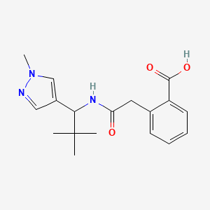 2-[2-[[2,2-Dimethyl-1-(1-methylpyrazol-4-yl)propyl]amino]-2-oxoethyl]benzoic acid