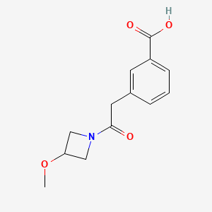 molecular formula C13H15NO4 B6664593 3-[2-(3-Methoxyazetidin-1-yl)-2-oxoethyl]benzoic acid 