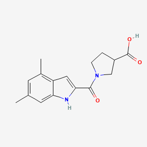 1-(4,6-dimethyl-1H-indole-2-carbonyl)pyrrolidine-3-carboxylic acid