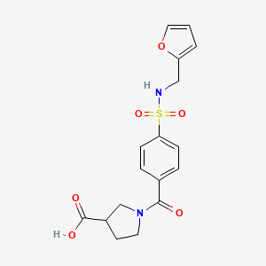 1-[4-(Furan-2-ylmethylsulfamoyl)benzoyl]pyrrolidine-3-carboxylic acid