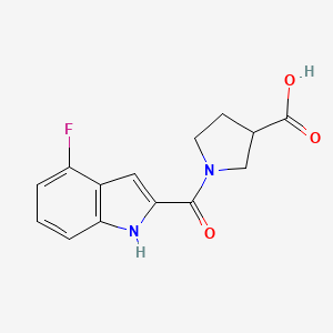 1-(4-fluoro-1H-indole-2-carbonyl)pyrrolidine-3-carboxylic acid