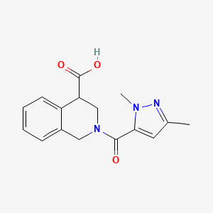 2-(2,5-dimethylpyrazole-3-carbonyl)-3,4-dihydro-1H-isoquinoline-4-carboxylic acid