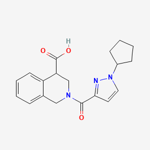 2-(1-cyclopentylpyrazole-3-carbonyl)-3,4-dihydro-1H-isoquinoline-4-carboxylic acid