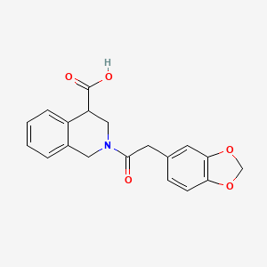 2-[2-(1,3-benzodioxol-5-yl)acetyl]-3,4-dihydro-1H-isoquinoline-4-carboxylic acid