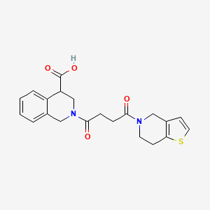 2-[4-(6,7-dihydro-4H-thieno[3,2-c]pyridin-5-yl)-4-oxobutanoyl]-3,4-dihydro-1H-isoquinoline-4-carboxylic acid