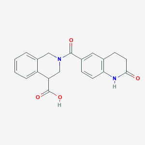 2-(2-oxo-3,4-dihydro-1H-quinoline-6-carbonyl)-3,4-dihydro-1H-isoquinoline-4-carboxylic acid