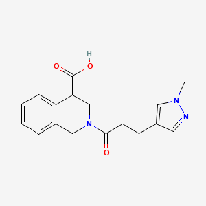 2-[3-(1-methylpyrazol-4-yl)propanoyl]-3,4-dihydro-1H-isoquinoline-4-carboxylic acid