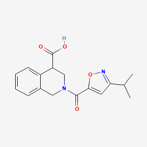 2-(3-propan-2-yl-1,2-oxazole-5-carbonyl)-3,4-dihydro-1H-isoquinoline-4-carboxylic acid