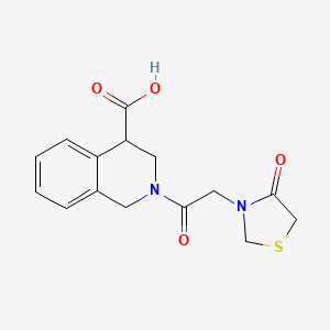 2-[2-(4-oxo-1,3-thiazolidin-3-yl)acetyl]-3,4-dihydro-1H-isoquinoline-4-carboxylic acid