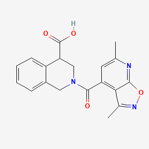 2-(3,6-dimethyl-[1,2]oxazolo[5,4-b]pyridine-4-carbonyl)-3,4-dihydro-1H-isoquinoline-4-carboxylic acid