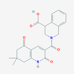 2-(7,7-dimethyl-2,5-dioxo-6,8-dihydro-1H-quinoline-3-carbonyl)-3,4-dihydro-1H-isoquinoline-4-carboxylic acid