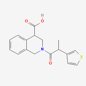 2-(2-thiophen-3-ylpropanoyl)-3,4-dihydro-1H-isoquinoline-4-carboxylic acid