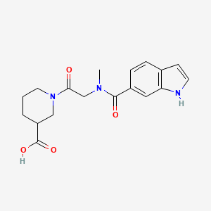 1-[2-[1H-indole-6-carbonyl(methyl)amino]acetyl]piperidine-3-carboxylic acid