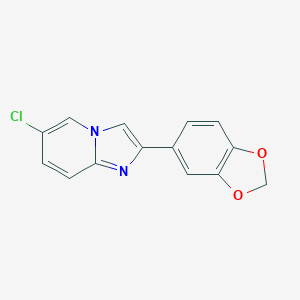 molecular formula C14H9ClN2O2 B066649 2-(1,3-苯并二氧杂环-5-基)-6-氯咪唑并[1,2-a]吡啶 CAS No. 168837-35-2
