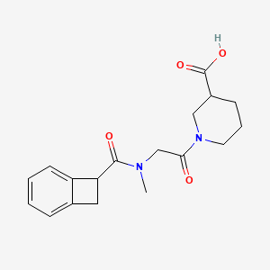 1-[2-[Bicyclo[4.2.0]octa-1,3,5-triene-7-carbonyl(methyl)amino]acetyl]piperidine-3-carboxylic acid