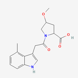 4-methoxy-1-[2-(4-methyl-1H-indol-3-yl)acetyl]pyrrolidine-2-carboxylic acid