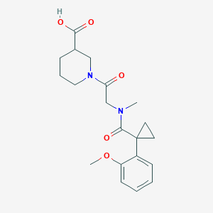 1-[2-[[1-(2-Methoxyphenyl)cyclopropanecarbonyl]-methylamino]acetyl]piperidine-3-carboxylic acid