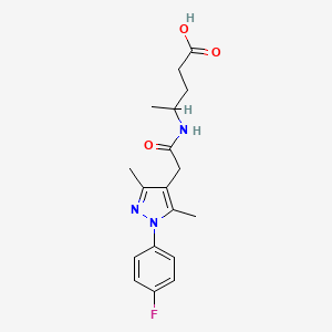 4-[[2-[1-(4-Fluorophenyl)-3,5-dimethylpyrazol-4-yl]acetyl]amino]pentanoic acid