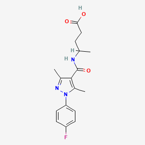 4-[[1-(4-Fluorophenyl)-3,5-dimethylpyrazole-4-carbonyl]amino]pentanoic acid