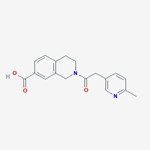 2-[2-(6-methylpyridin-3-yl)acetyl]-3,4-dihydro-1H-isoquinoline-7-carboxylic acid