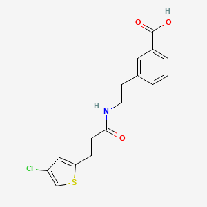 3-[2-[3-(4-Chlorothiophen-2-yl)propanoylamino]ethyl]benzoic acid