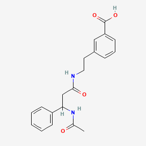 3-[2-[(3-Acetamido-3-phenylpropanoyl)amino]ethyl]benzoic acid