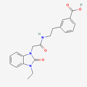 3-[2-[[2-(3-Ethyl-2-oxobenzimidazol-1-yl)acetyl]amino]ethyl]benzoic acid