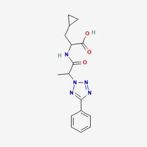 3-Cyclopropyl-2-[2-(5-phenyltetrazol-2-yl)propanoylamino]propanoic acid