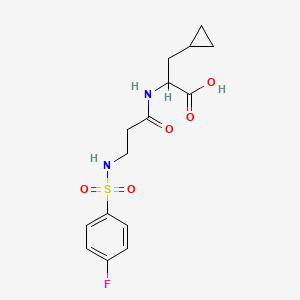 3-Cyclopropyl-2-[3-[(4-fluorophenyl)sulfonylamino]propanoylamino]propanoic acid