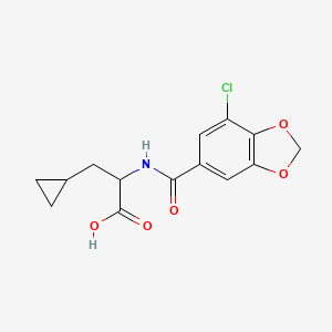 2-[(7-Chloro-1,3-benzodioxole-5-carbonyl)amino]-3-cyclopropylpropanoic acid