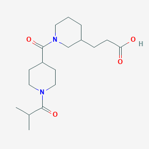 3-[1-[1-(2-Methylpropanoyl)piperidine-4-carbonyl]piperidin-3-yl]propanoic acid