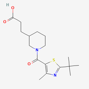 3-[1-(2-Tert-butyl-4-methyl-1,3-thiazole-5-carbonyl)piperidin-3-yl]propanoic acid