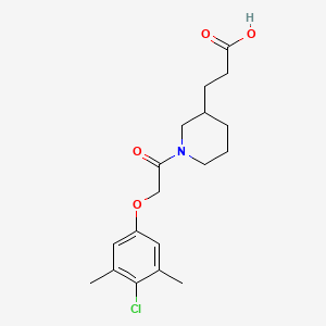 3-[1-[2-(4-Chloro-3,5-dimethylphenoxy)acetyl]piperidin-3-yl]propanoic acid