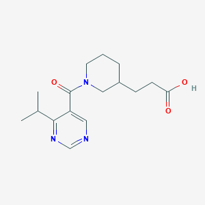 3-[1-(4-Propan-2-ylpyrimidine-5-carbonyl)piperidin-3-yl]propanoic acid