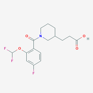 3-[1-[2-(Difluoromethoxy)-4-fluorobenzoyl]piperidin-3-yl]propanoic acid