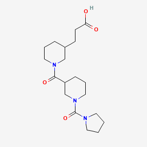 3-[1-[1-(Pyrrolidine-1-carbonyl)piperidine-3-carbonyl]piperidin-3-yl]propanoic acid