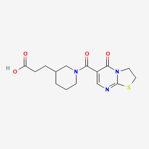 3-[1-(5-Oxo-2,3-dihydro-[1,3]thiazolo[3,2-a]pyrimidine-6-carbonyl)piperidin-3-yl]propanoic acid