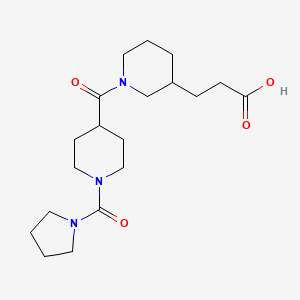 molecular formula C19H31N3O4 B6665209 3-[1-[1-(Pyrrolidine-1-carbonyl)piperidine-4-carbonyl]piperidin-3-yl]propanoic acid 