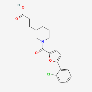 3-[1-[5-(2-Chlorophenyl)furan-2-carbonyl]piperidin-3-yl]propanoic acid