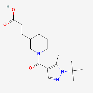 3-[1-(1-Tert-butyl-5-methylpyrazole-4-carbonyl)piperidin-3-yl]propanoic acid