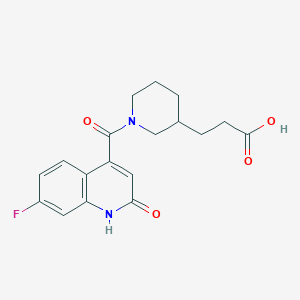 3-[1-(7-fluoro-2-oxo-1H-quinoline-4-carbonyl)piperidin-3-yl]propanoic acid