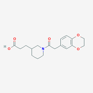 3-[1-[2-(2,3-Dihydro-1,4-benzodioxin-6-yl)acetyl]piperidin-3-yl]propanoic acid