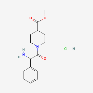 molecular formula C15H21ClN2O3 B6665625 Methyl 1-(2-amino-2-phenylacetyl)piperidine-4-carboxylate;hydrochloride 