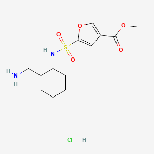 molecular formula C13H21ClN2O5S B6665650 Methyl 5-[[2-(aminomethyl)cyclohexyl]sulfamoyl]furan-3-carboxylate;hydrochloride 