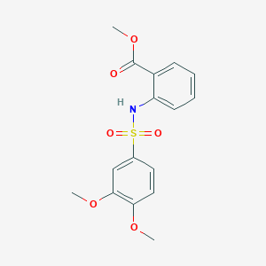 molecular formula C16H17NO6S B6667409 Methyl 2-{[(3,4-dimethoxyphenyl)sulfonyl]amino}benzoate 